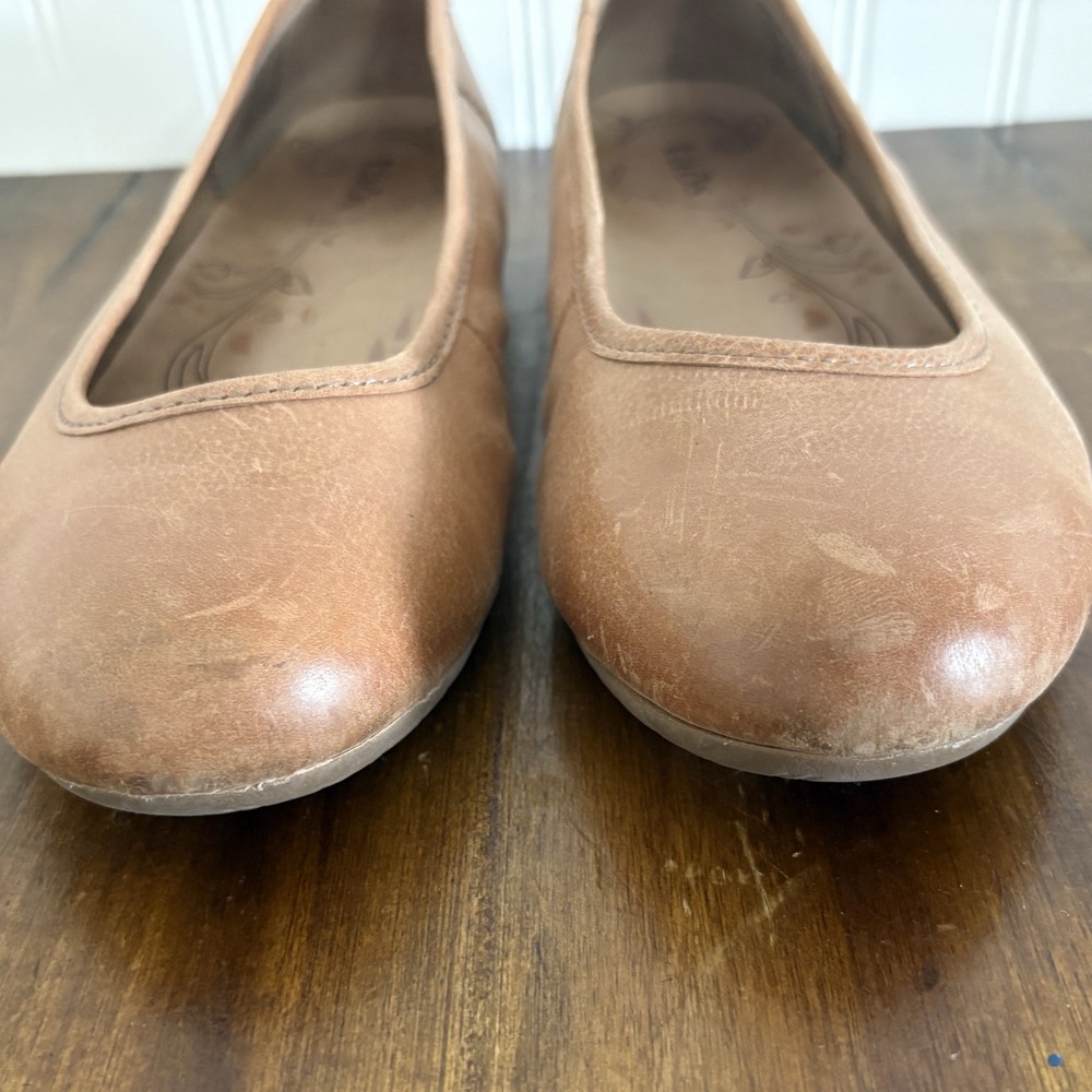 Taos Rascal Caramel Brown Leather Ballet Flats Slip On Comfort Size 8 RAS-13715 - Picture 7 of 9
